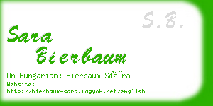 sara bierbaum business card